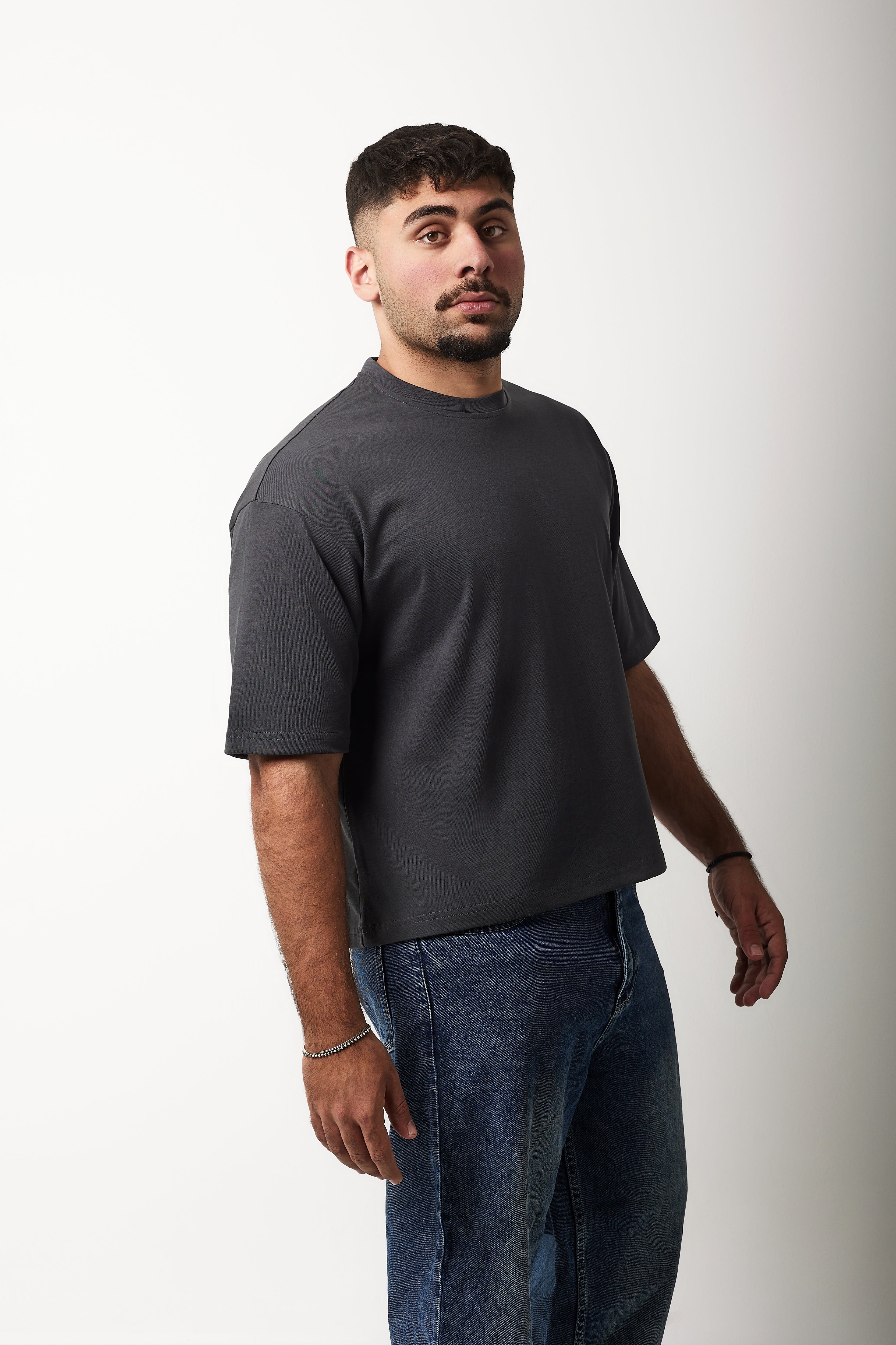 Boxy Short Sleeve T-shirt (Charcoal Grey)