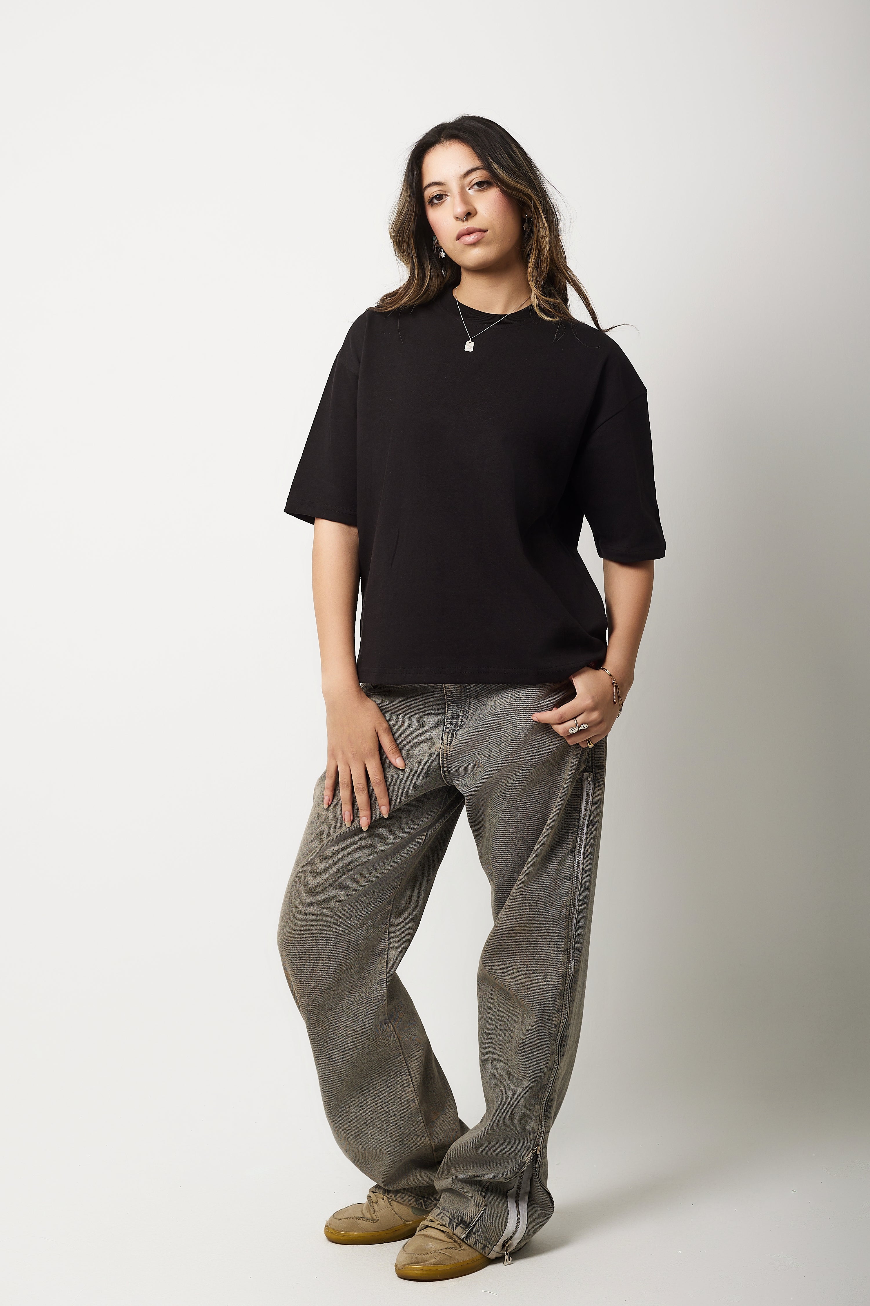 Boxy Short Sleeve T-shirt (Black)